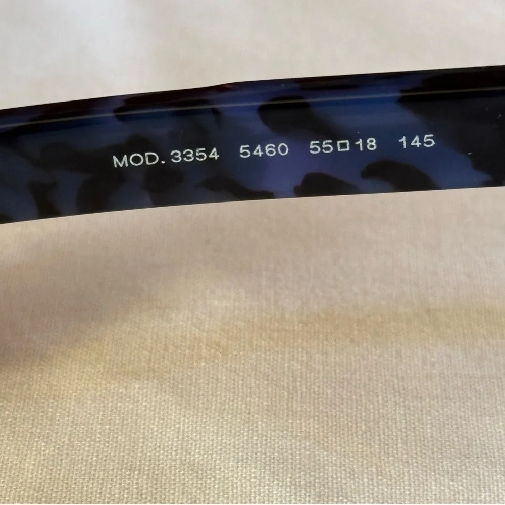 •Versace VE3354 Top Black/Havana Blue Acetate Rectangle Glasses Frame NWT